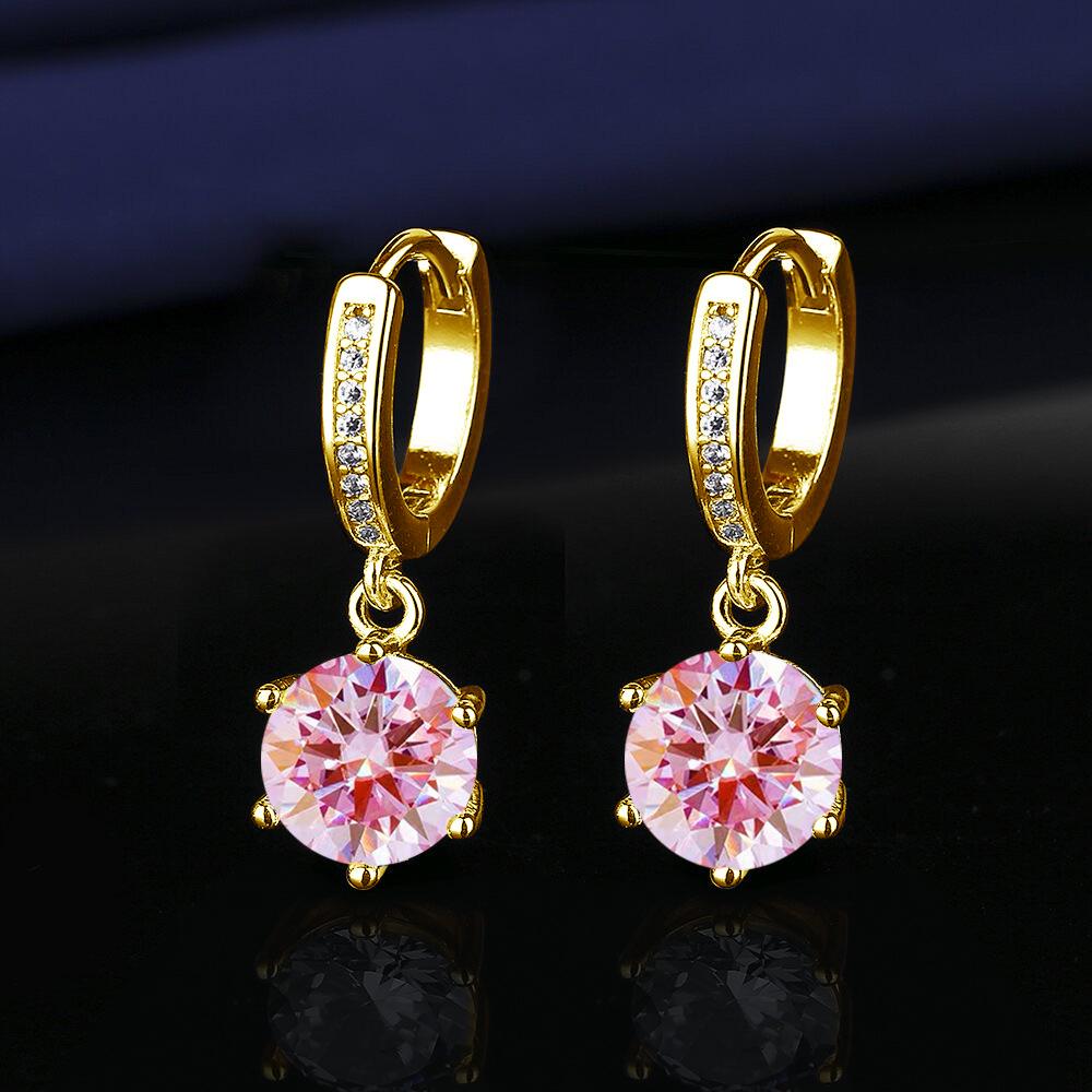 Elegante Mode Kwast Zesklauw Twee Karaat Imitatie Moissanite Oorbellen voor Vrouwen
