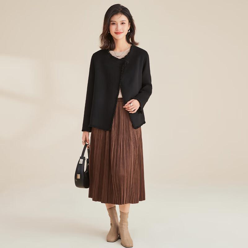 Women's Elegant 100% Wool Double-Faced Short Coat
