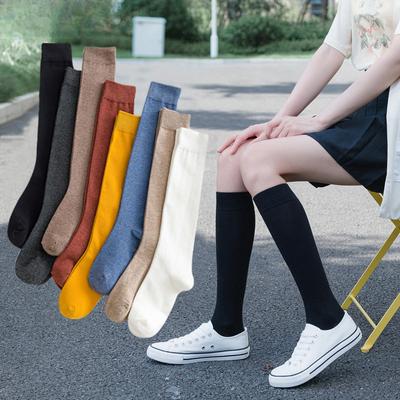 2 Paar Damen Kniestrümpfe aus Baumwolle, Schwarz, Weiß, einfarbig, modisch, lässig, Wadensocken, Damen, Mädchen, Party, Tanzen, Sexy, lange Socken