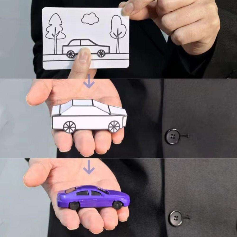 Magic Tricks Appearing Car by Hyde Ren Easy Operation Magic Card To Paper Car  Magic Props