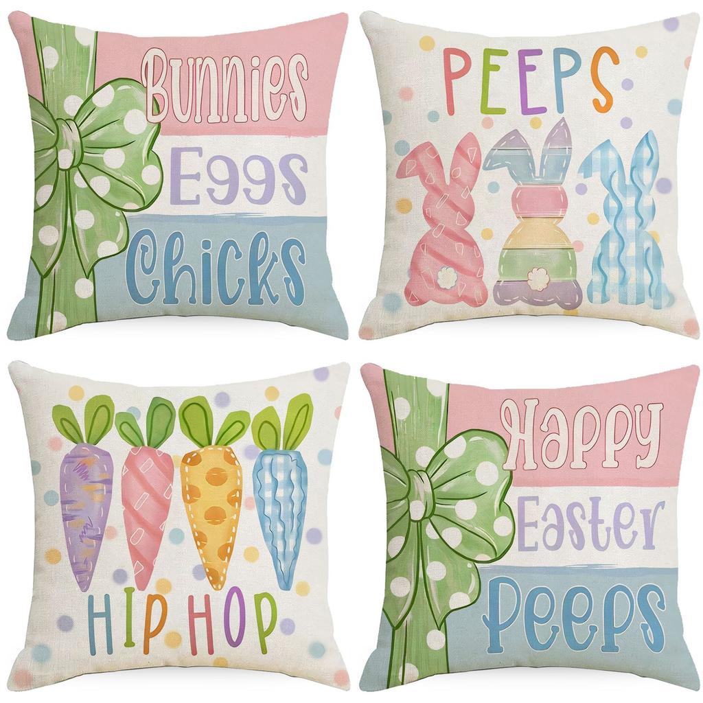 Easter Pillowcase Without Core Single-sided Printing Cute Resurrection Rabbit Bedroom Sofa Pillowcase