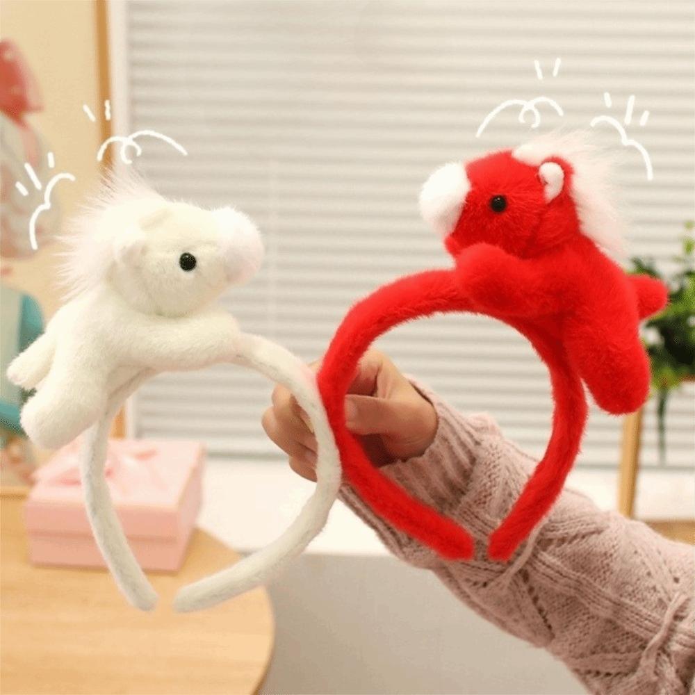 Pony Horse Hair Hoop Mascot New Year Headpiece 2026 New Year Headband  Masquerade Party