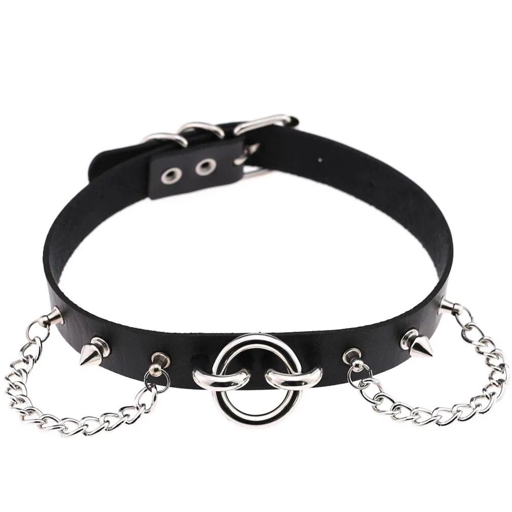 Exotic Accessories of Bdsm Slave Bondage Leather Collar with Leash Ring Steel Chain Sex Toys to Lover Roleplay Posture Spreader