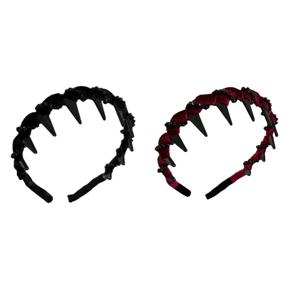 Velvet Sparkling Diamond High Cranium Hairband Wave Hair Hoop for Women Anti-Slip Toothed Hairband For Women Hair Accessories