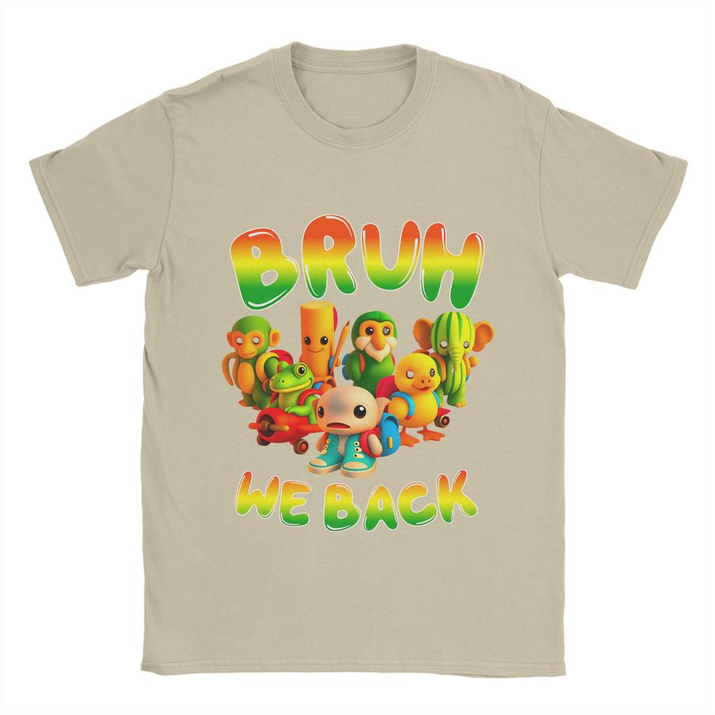 Italian Brainrot Meme Bruh Back To School T Shirt Summer Novelty T Shirts Man 100 Cotton Top Tees Short Sleeve Y2K Casual Tshirt