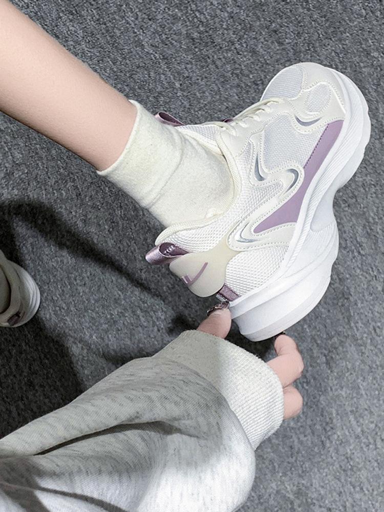 

Women s shoes, sports shoes, women s summer new comfortable mesh casual little white shoes, lightweight soft sole shock-absorbing running shoe 35 бежевий