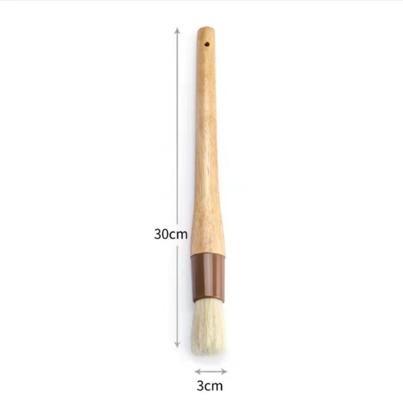 Kitchen Cooking Brushes Barbecue Oil Brush Wooden Handle Bristle Brushes Flat Pastry Baking Brush