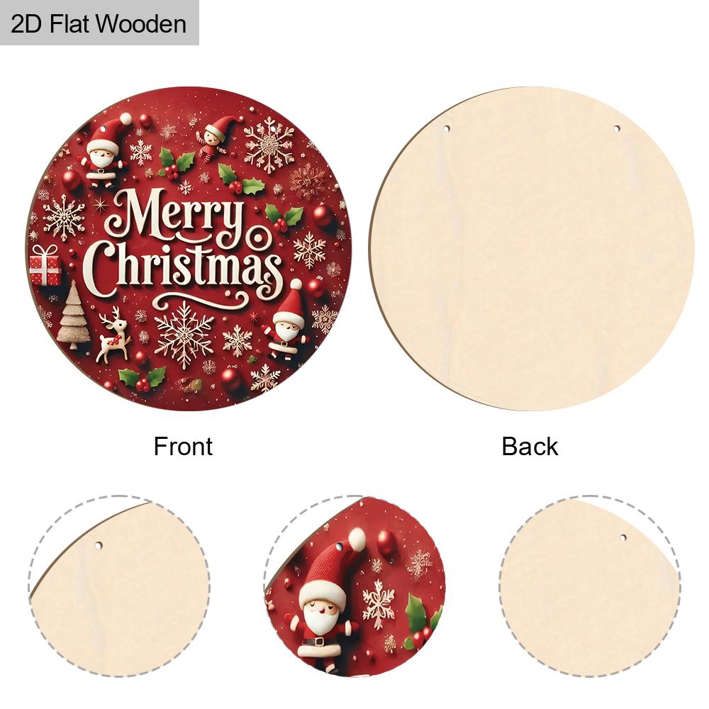 Semn din lemn Merry Christmas - Semn Navidad pentru ușă din față, curte, balcon, decor interior - Cadouri ideale de Crăciun