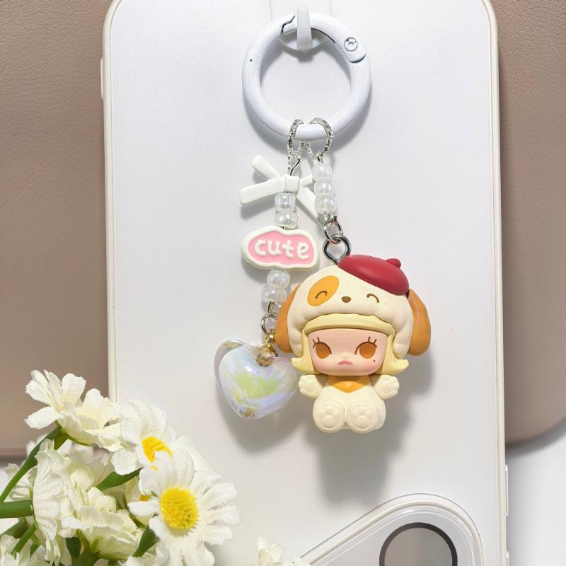 Original Pop Mart Bubble Bean Pyjama Herz Tidelope Anhänger Handy Lanyard