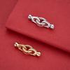 Conector de Pulsera de Perlas de Doble Anillo de Plata de Ley S925 con Circonita Cúbica, Cierre para Joyería DIY Hecho a Mano
