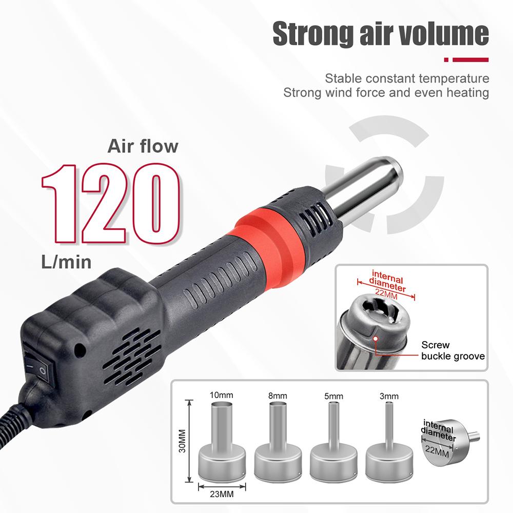 JCD 750W Micro Hot Air Gun 8208 Portable LCD Display Rework Station Heat Gun Hair Dryer Temperature Adjustable BGA Welding Tools