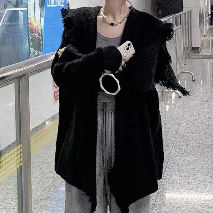 Φθινοπωρινή μακρυμάνικη σέξι ζακέτα Χειμερινή casual σχέδιο πουλόβερ Μόδα Φαρδιά μακριές ζακέτες Γυναικεία παλτό Μασίφ πλεκτά 28396