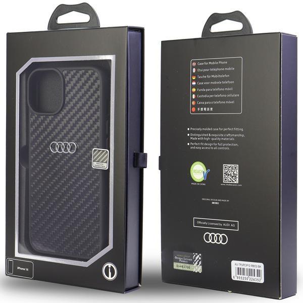Audi Kohlefaser iPhone 12/12 Pro 6.1 Schwarz/Black Hartschale Au-Tpupcip12P-R8/D2-Bk