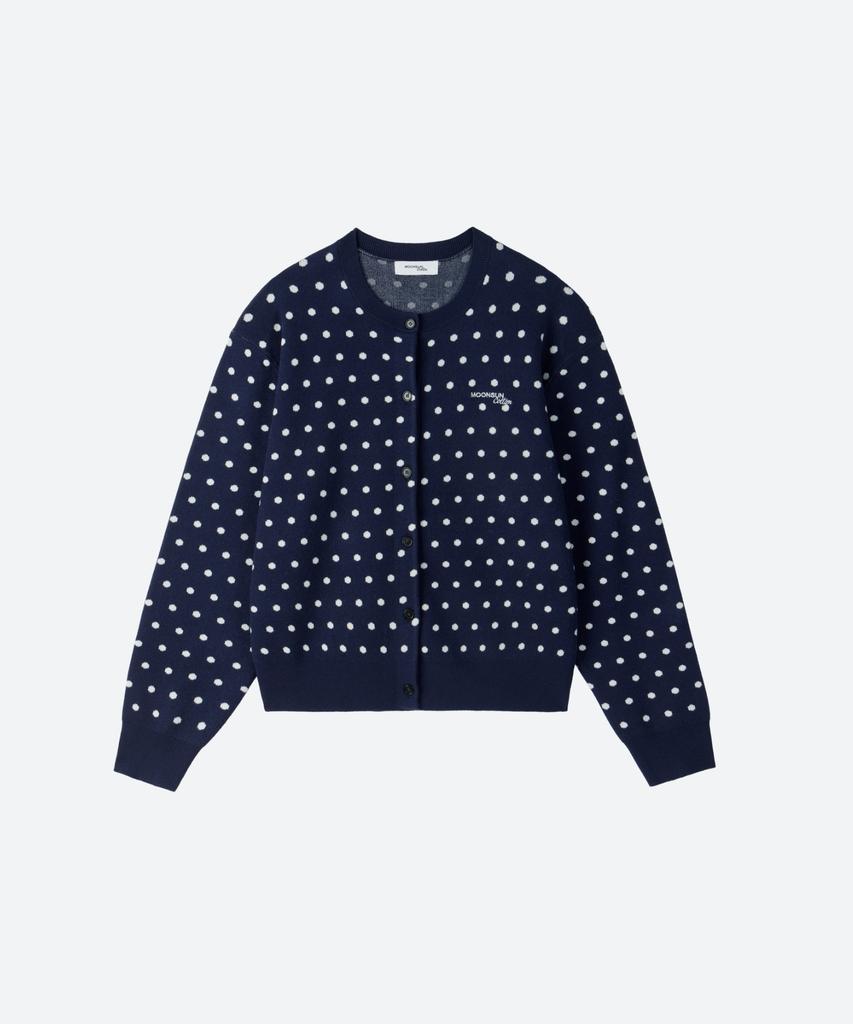 Moonsun M.C Dot Dot Knit Cardigan / Navy
