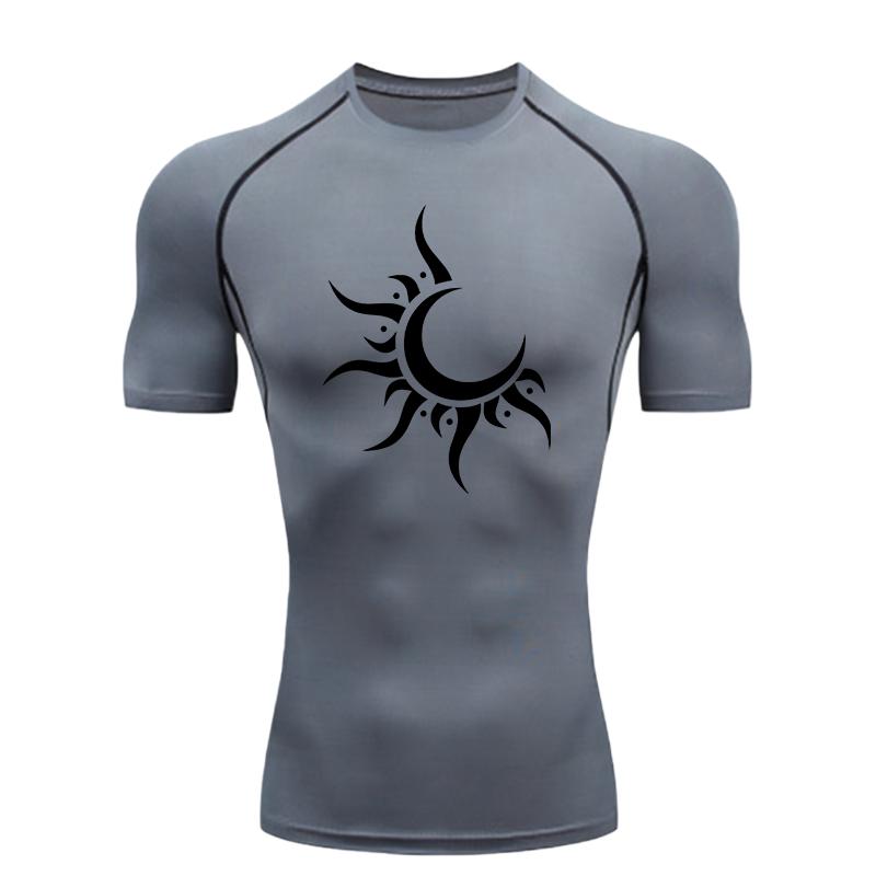 Men's Sports T-shirt Training Fitness Compression Shirt Gym Workout Athletic Tees Short Sleeve Rashguard for Men