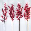 Artificial Red Berry Stem Branch Bright Red 48cm Faux Holly Berry Pick for Xmas Holiday Home Decor Vase Arrangement