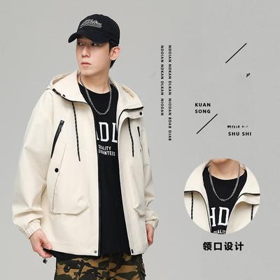 Men's Jackets, Men's Japanese Trendy Brand Loose Hooded, Handsome and Versatile Men's Autumn and Winter Casual Workwear Jackets