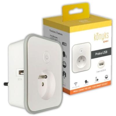 WLAN-Steckdose - KONYKS - Priska USB - 16A - 2 USB-A-Anschlüsse - Verbrauchszähler