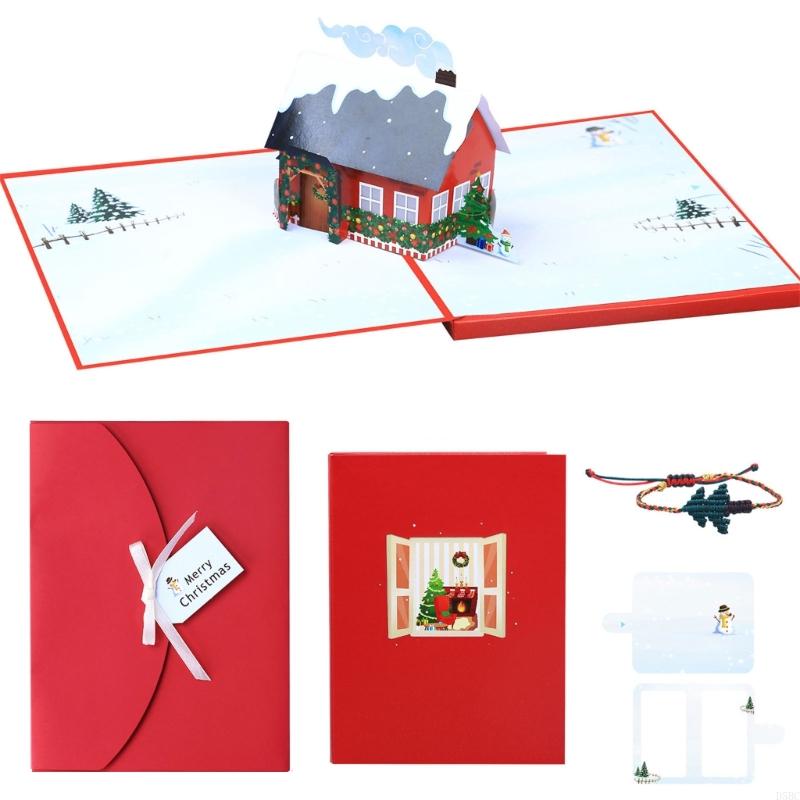 Glowing Christmas Card with LED Light Handmade Christmas Greeting Card for Kid