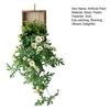 Yousheng Artificial Hanging Plants with Wooden Frame Wall Hanging Faux Leaves Plants with Flowers Fake Greenery Vine for Living Room Bedroom Indoor