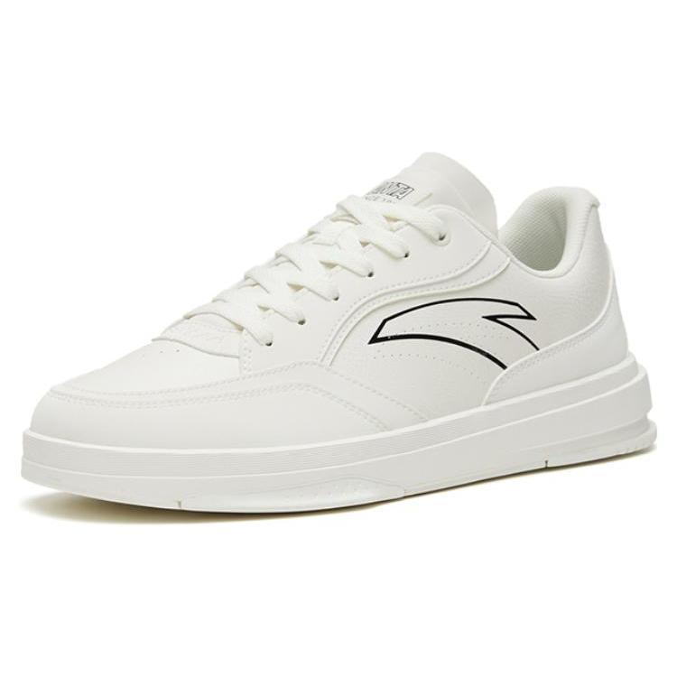 Anta Life Collection Slip Resistant Abrasion Resistant Low Top Skateboard Shoes Men's White 912328011-3
