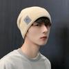 Knit Hat For Men Winter Warmth With Windproof Function And Letter Design For Casual Wear