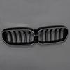 Double Slat Front Kidney Grille Compatible for BMW 5 Series G30 G38 2021-2024 W/ LED Light