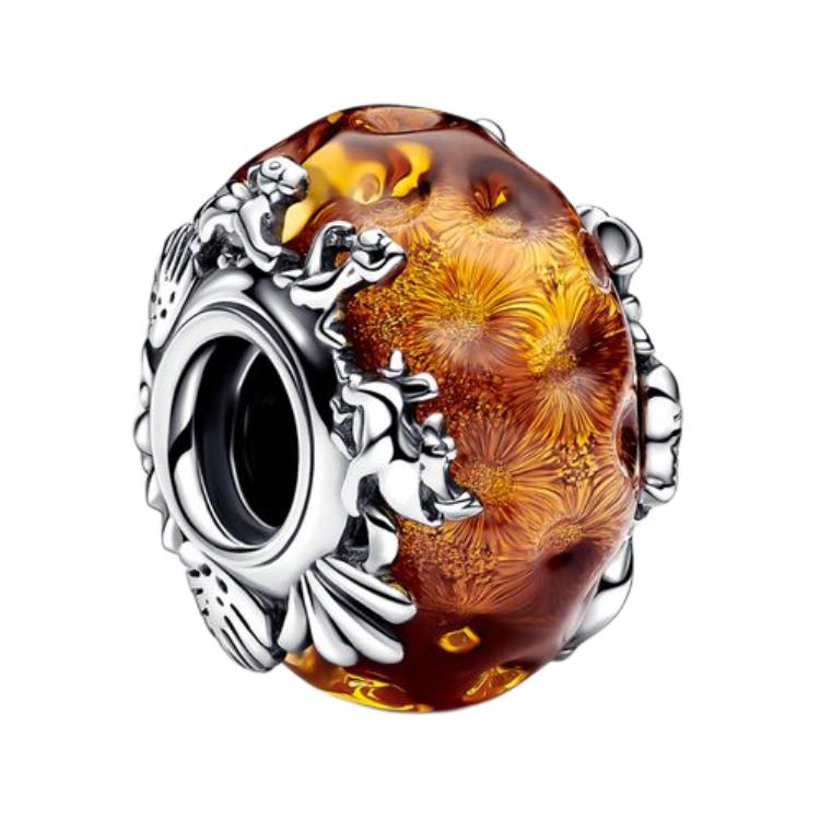 Pandora Disney Lion King Murano Glass Pendant Women jewelry Brown 793252C00 Shopping Bag