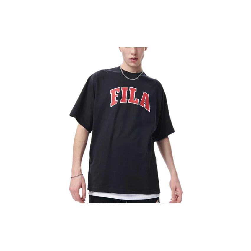 

New FILA Drop Shoulder Sleeve T Shirt Unisex Black S2RSD2105X-BLK S