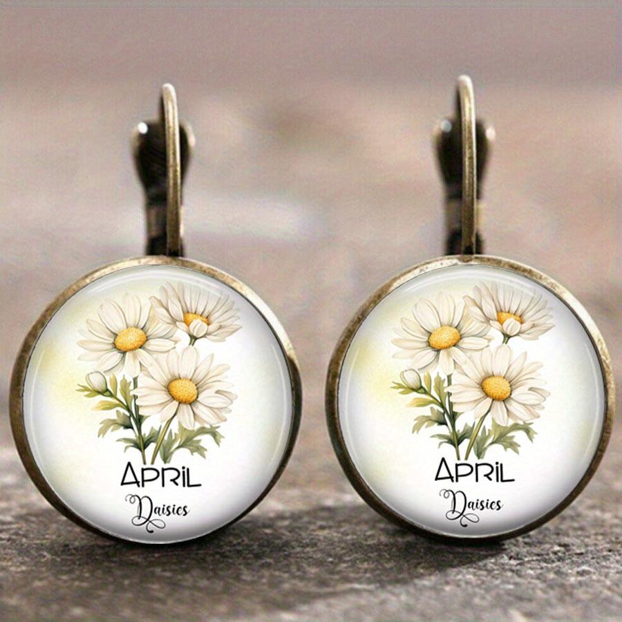 Fashion Earring Y2K Vintage Marigold Time Gem Flower Ear Buckle