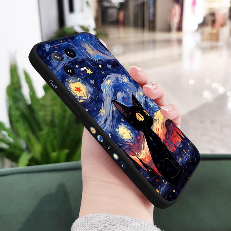 

Star Cat Phone Case For Xiaomi Mi 15 14 13 13T 12 12X 12T 12S 11 11T 10 10T 9 9T Pro Lite Liquid Silicone Cover 12(12X)