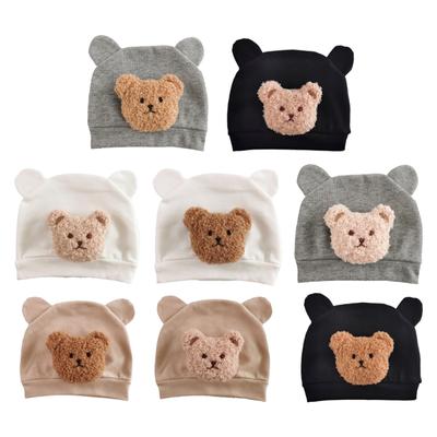 Korean Style Baby Hat Cute Cartoon Plush Bear Ears Beanies Caps Newborns Bonnet Trendy Pullover Hats Infant Shower Gift