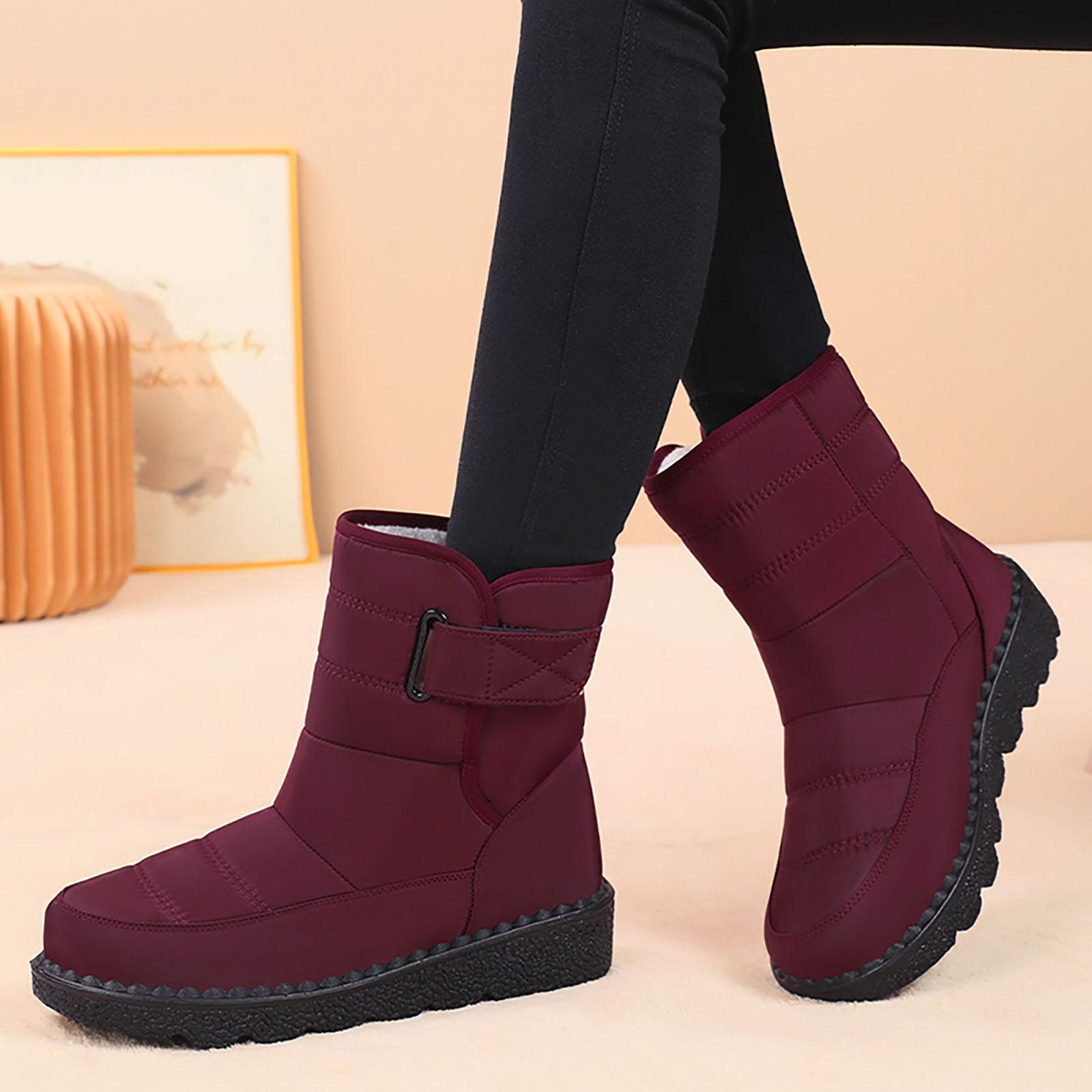 Women s Fashionable And Casual Lined Dress Versatile Fleece Lined And Thickened Long Boots High Top Thick Soled Big Size Boots 36 красный