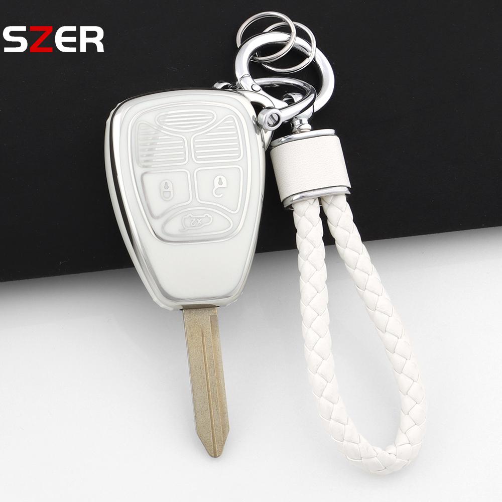 Soft Tpu Shell Fob Holder For Jeep Wrangler Compass Patriot Liberty Chrysler 300 Pt Dodge Jcuv Caliber Nitro Car Key Case Cover
