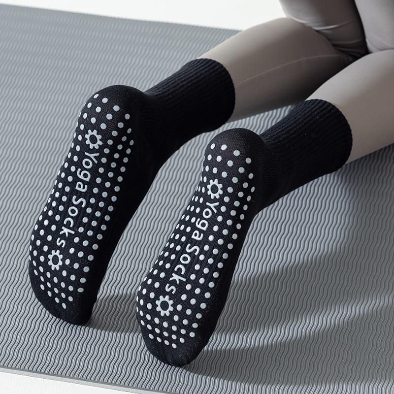 Yoga Socks Non-Slip Pure Cotton Boneless Tube Socks Pilates Indoor Fitness With Shark Pants Stockings