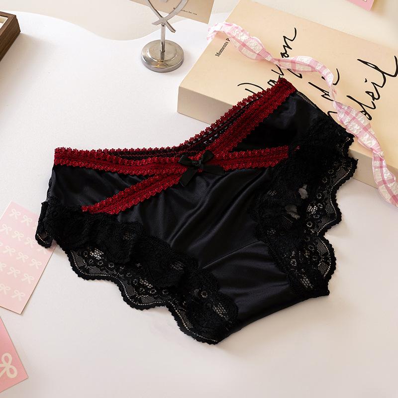 Damen Frühling und Herbst Sexy Bequeme Durchscheinende Spitze Hoher Schlitz Schritt Unterwäsche