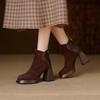 Single Boot Women's Retro Style Thick Sole 2025winter New Fashionable and Comfortable Women's Boots High Heels Thick Heel Squar