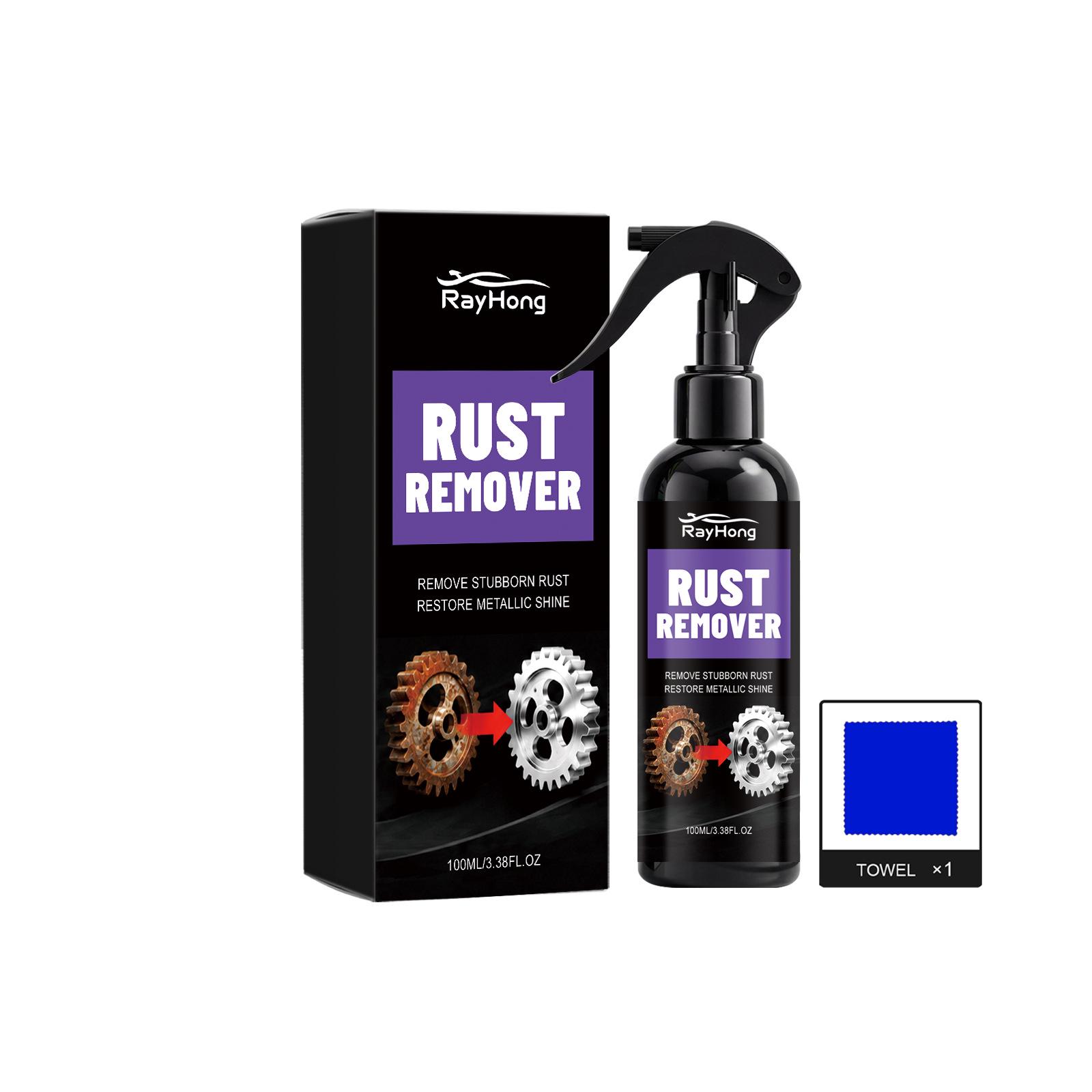 Rayhong Rust Remover: Penetrates, Dissolves Rust, No Sanding Needed, Protects Paint and Metal Surfaces.