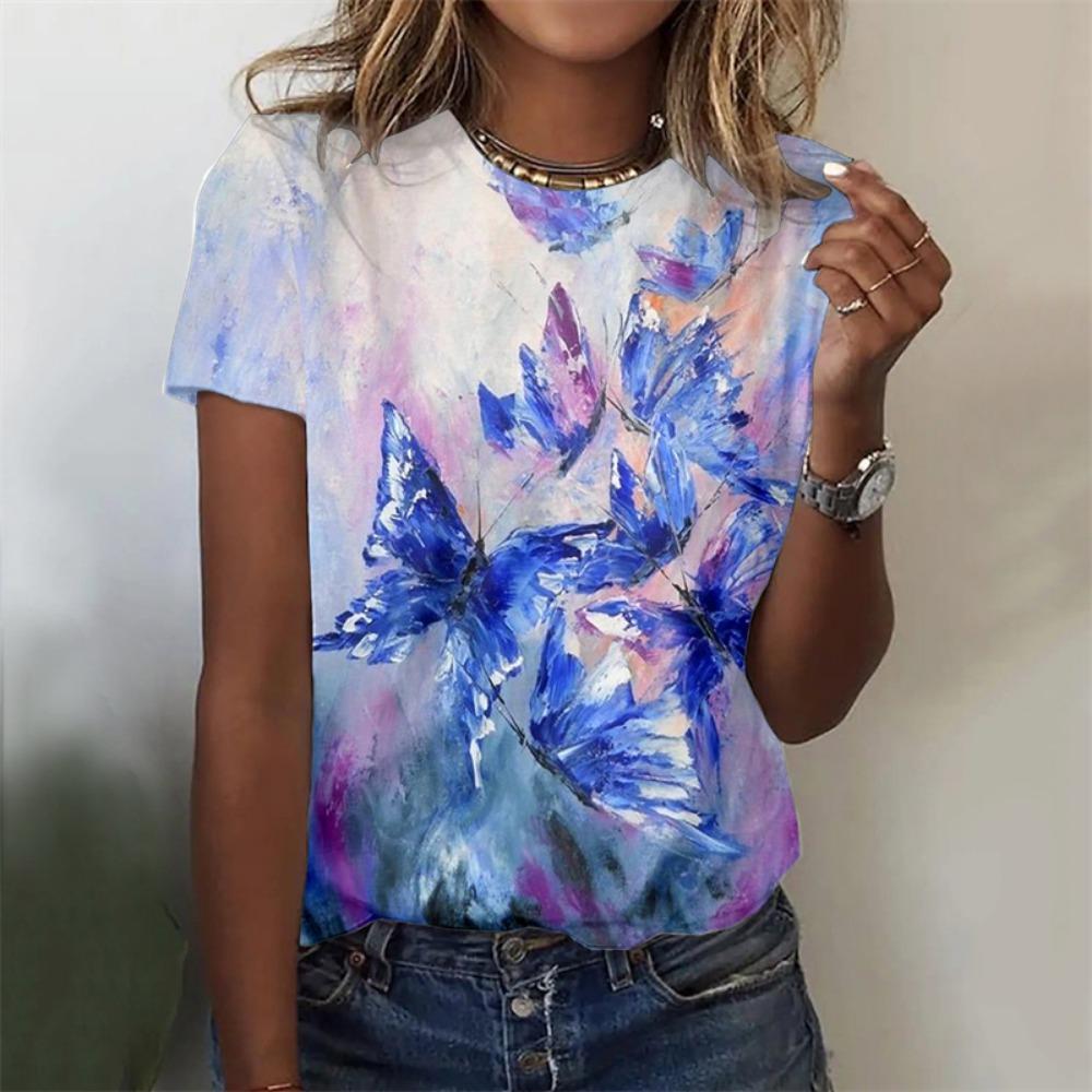 Women's T-shirt Summer Fashion Short Sleeve Tees Tops 3D Print O-Neck Casual T Shirt For Women's Funny Clothes For Sexy Girl Top