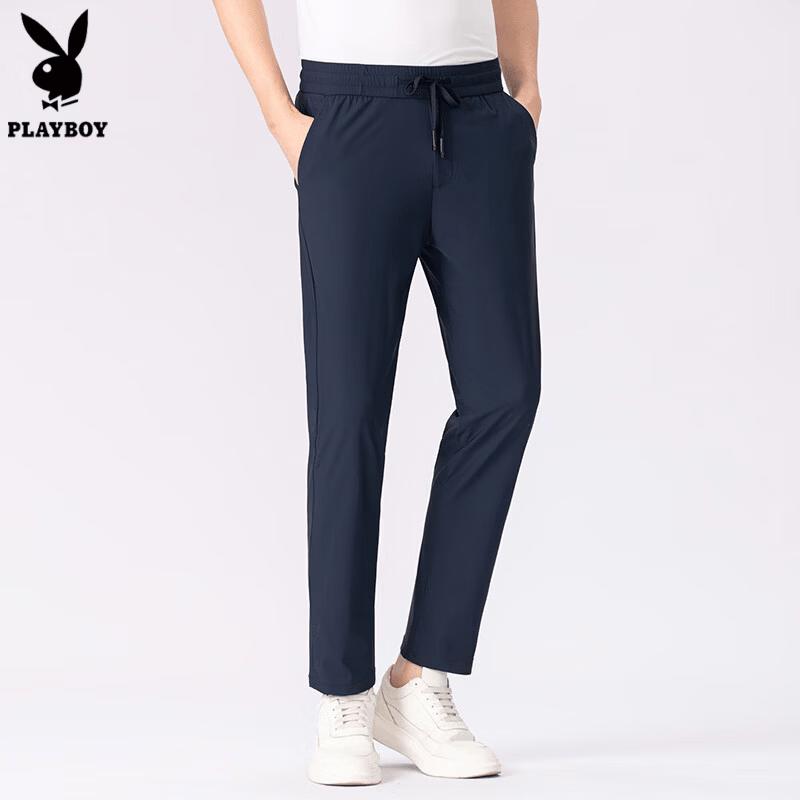 

Playboy Men s Breathable Drawstring Casual Straight Leg Pants 4XL
