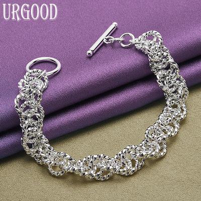 925 Sterling Silber Kreis Armband Mode Geschenk Party Schmuck