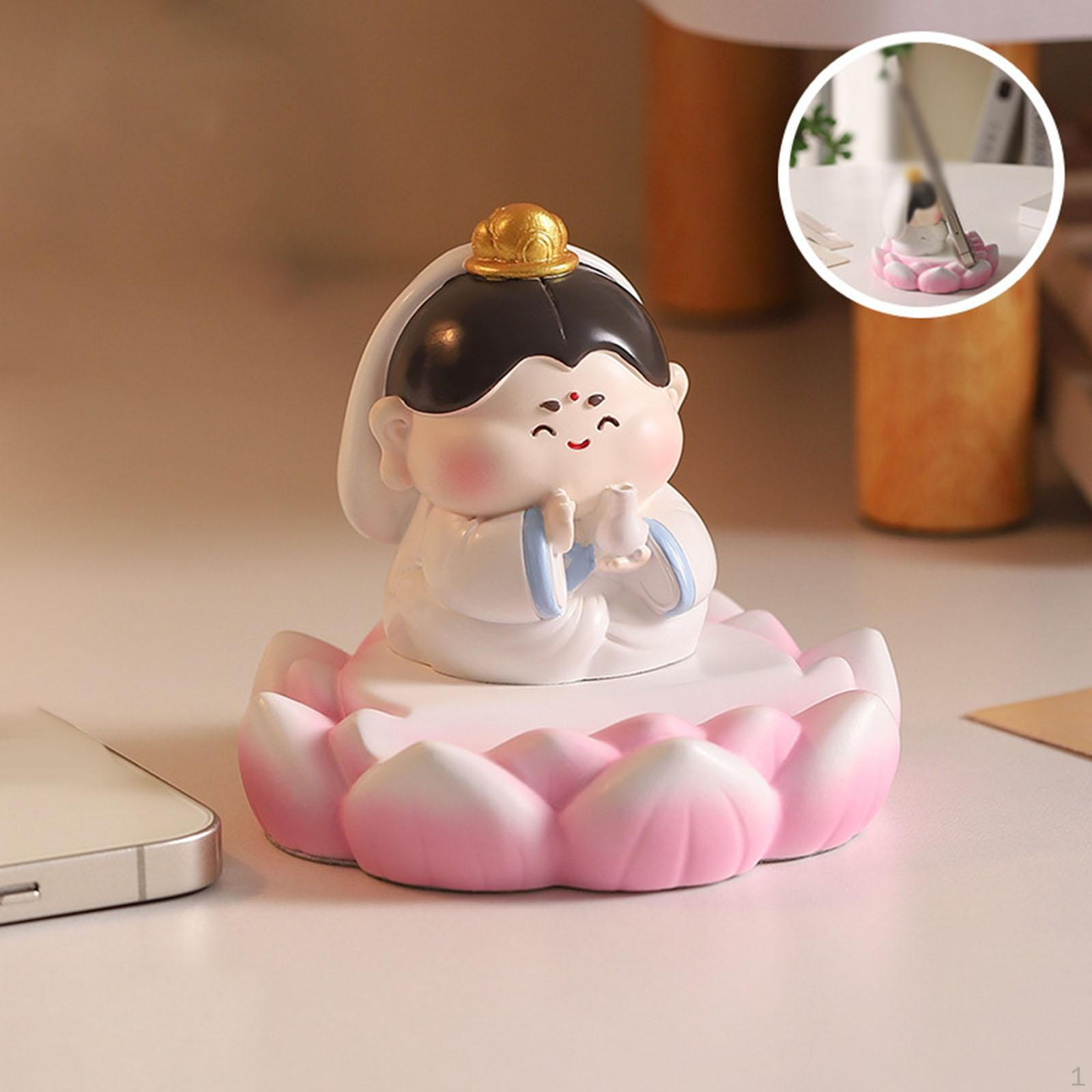 

Китайская статуэтка божества держатель для телефона из смолы декоративный элемент для рабочего стола автомобиля спальни белый