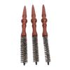 3 Pcs Round Comb for Thin Hair Wooden Handle Hair Styling Spiral Comb Portable Mini Roller Quiff Brush