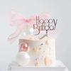 Iridescent Transparent Ball Cake Decorations In White & Pink