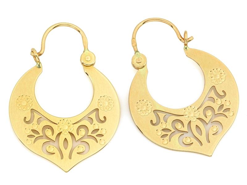Ohrringe für Damen aus 585er Gold, modisches Design vom Juwelier beige
