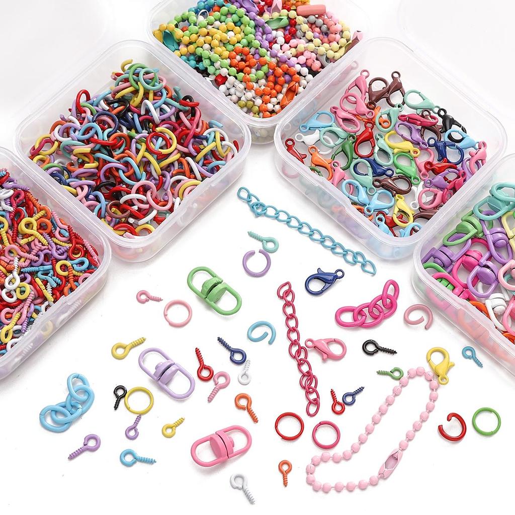10-300Pcs Boxed Keychain Series Jump Ring Accessories for DIY Jewelry Craft Making Findings