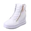 Women's Casual Sports Shoes High-top Side Zipper Comfortable Walking Shoes Female Inner Height-increasing Shoes