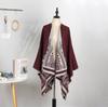 Warm Cold Shawl Cape Women Outdoor Camping Warm Outside Blanket Imitation Cashmere Double-Sided Shawl