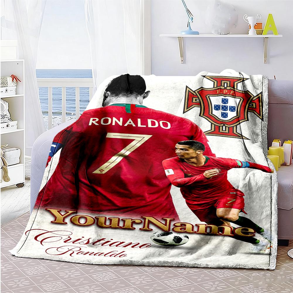 Cristiano Ronaldo 7 Personalized Name Blanket Gift Customizable Blanket Durable Comfort Throw For Livingroom Home Decor Picnics Sofa