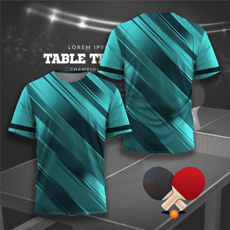 Fashion 3D Table Tennis Jersey Graphic T Shirt for Men Clothing Casual Sports Gym Fitness